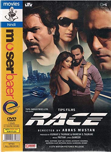 Amazon Com Race Brand New Single Disc Dvd Hindi Language With English Subtitles Released By Moserbaer Anil Kapoor Saif Ali Khan Akshaye Khanna Katrina Kaif Bipasha Basu Sameera Reddy Abbas Mustan Kumar