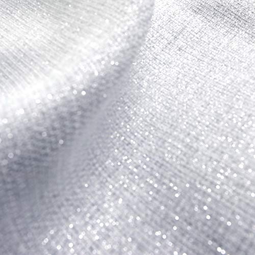 White Curtains 84 Inches Long For Living Room Design Silver Glitter Shiny Shimmer Sparkle Rod Pocket Light Filtering Semi Sheer Elegant Window Curtain Panels For Living Room Decor 52X84 Inch Length #TOP1