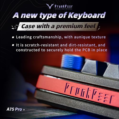Image of DrunkDeer A75 Pro Magnetic Switch Keyboard Rapid Trigger Mechanical Gaming Keyboard Adjustable Actuation Hall Switches PBT Keycap RGB Compact TKL 82Keys USB Wired with Knob