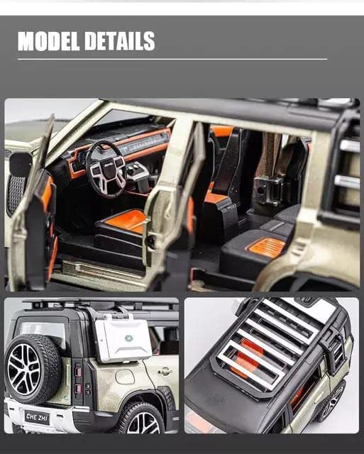 Image of Alokik Enterprise 1:24 Land Rover Range Rover SUV Model With Simulation Sound and Light, Pull Back Alloy Collection Ornaments, Boy Toy Scale Model【Colors as Per Stock】