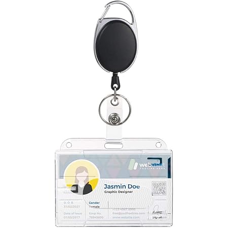 Vicloon Lanyard Con Porta Badge, Porta Badge Retrattile, Bobina Clip Rigido, Cordino Stampato - Foto 8