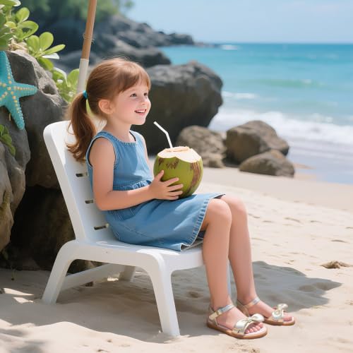 Image of Kiderence Toddler Flower Girl Sandals Open Toe Dress Shoes Wedding Party