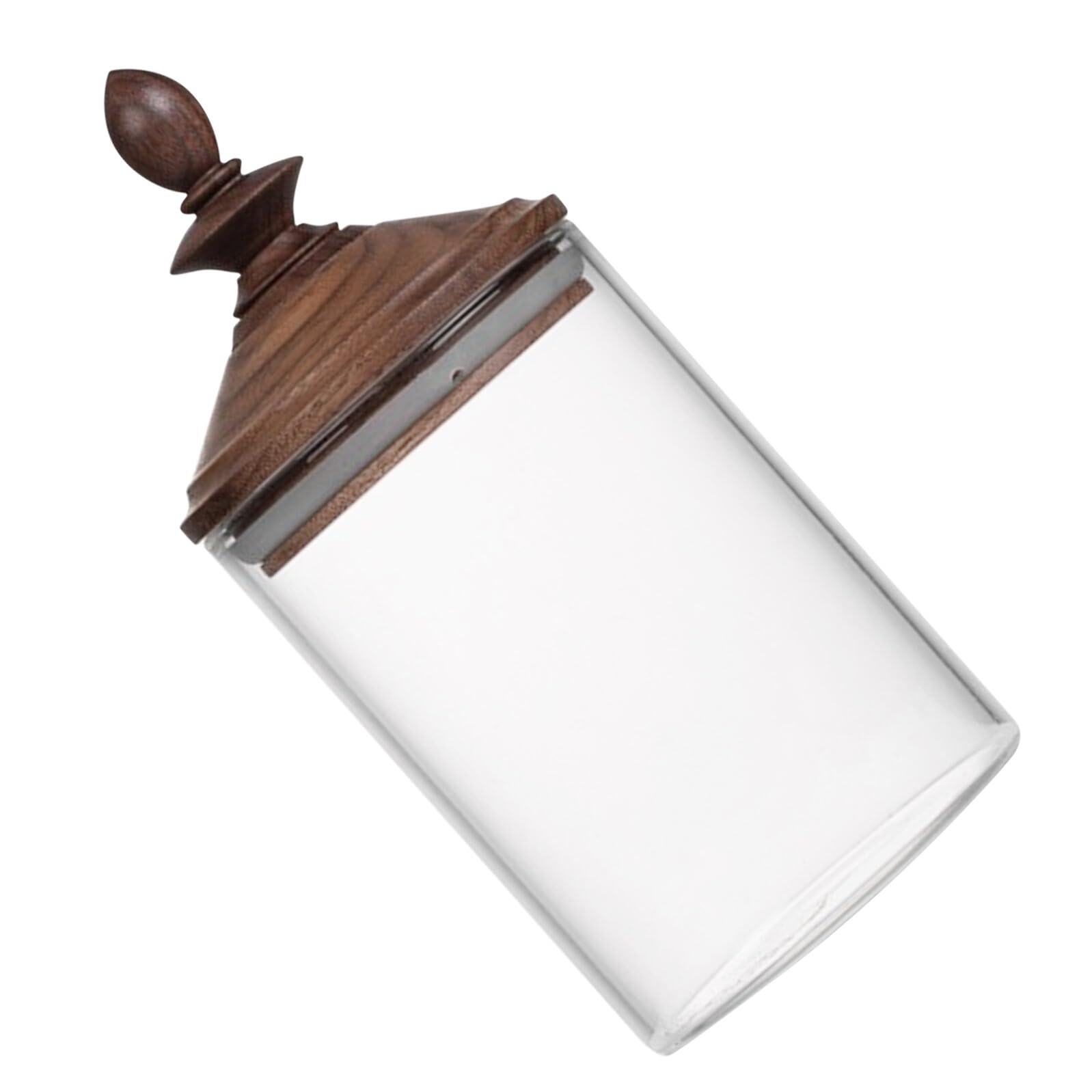 550ml Glas Vorratsglas mit Holzdeckel, Luftdicht, Spitz | Vintage Design, Dekorativ für Küche und Wohnzimmer, zur Aufbewahrung von Snacks und Süßigkeiten