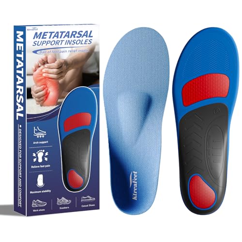 KtreaFeet Metatarsal Insoles for Men and Women Orthotic Inserts with Arch Support Built-in Metatarsal Pad Relieve Ball of Foot Pain Mortons Neuroma Foot Pain Relief for Standing All Day-F