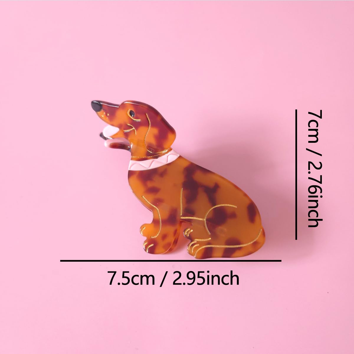 Amazon.co.jp: ダックスフント犬用アセテートヘアクリップ女性用
