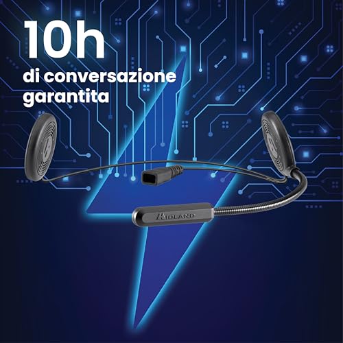 Midland - Auricolare Bluetooth 5.2 Singolo Lokui K10 Per Motociclisti Urbani, Risponditore Telefonico Invisibile Universale Con Filtro Anti-Rumore - Auricolari Casco Moto Sottili 7Mm, Ricarica Rapida - 8