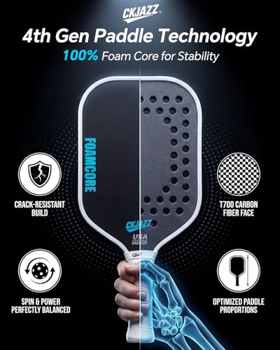 Image of Pickleball Paddle - Carbon Fiber Pickleball Paddle - 100% Foam Core Performance Paddle
