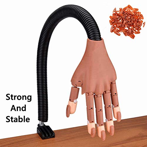 Nail Trainning Practice Hand, Nail Display Manicure Supply, Flexible Movable False Fake Hands for Nail Manicure, Best Manicure DIY Print Practice Tool - Thumbnail 3