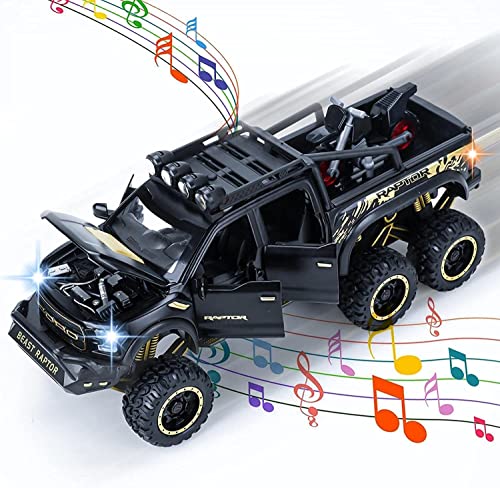 Image of Alloy Car Model Diecasts Metal Toy with Sound /Light /Pull-Back Off-Road Vehicles Car Model Collection Kids Toys Gift Multicolor Pack of 1 (1:24 Ford Raptor F150)
