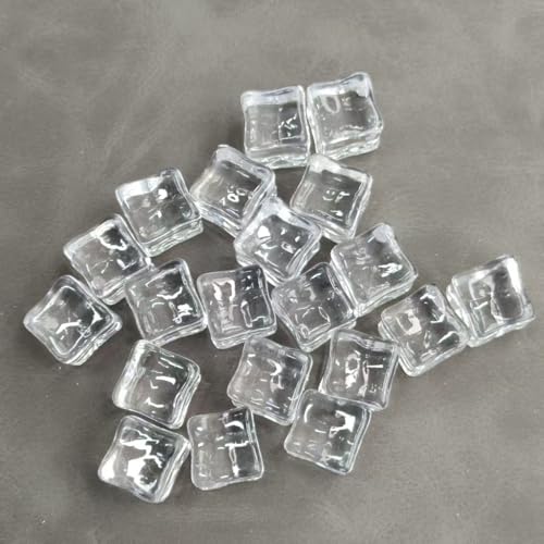 20 piezas cubos de hielo acrílico transparente 18mm miniatura 4