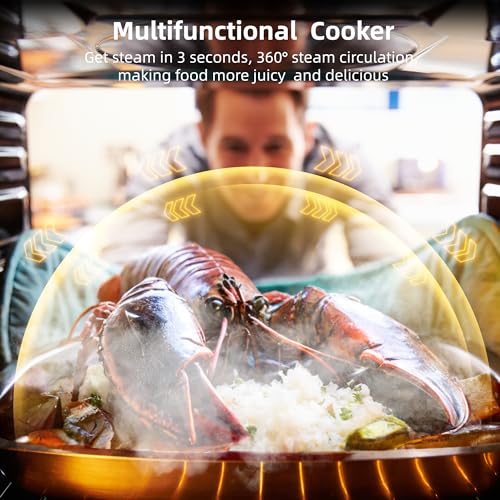24" Built-in Electric Wall Oven, 2.5Cu.ft Capacity 3000W 240V Single Wall Oven for Kitchen Restaurant, 8 Cooking Functions &108 Automatic Recipes, Touch Control, Black