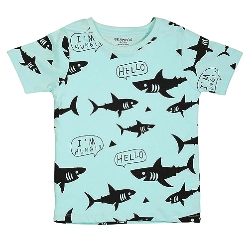 Image of Be Awara Kids Printed Half Sleeves T-shirt & Shorts Clothing Sets, 100% Cotton Soft Unisex Cord Set, Comfortable Wear for Kids With Cool Prints, Everyday Casual Wear for Boys & Girls