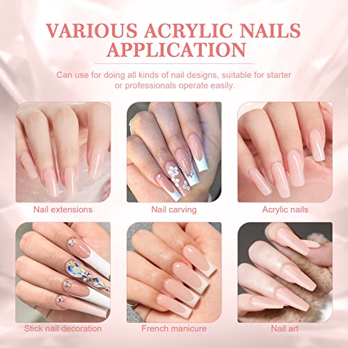 Saviland 5.29Oz Nudes Acrylic Nail Powder Large Capacity Acrylic Powder For Salon Effect Acrylic Extension 3D Nail Carving French Manicure Long-Lasting No Nail Lamp Needed #TOP4