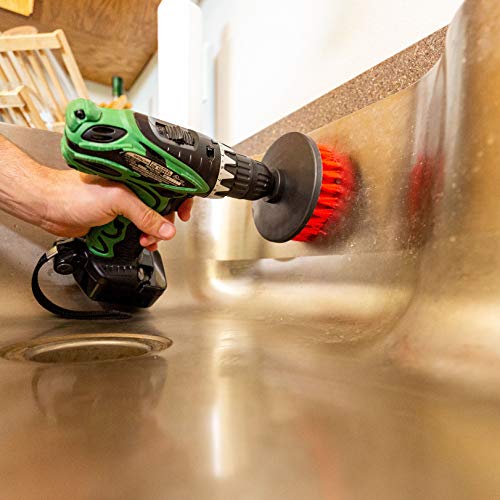 Bring It On Cleaner Drill Brush Attachment Set Three Brushes| Power Scrubber Brush Cleaning Kit | Plus 6 Inch Extension, Use On Grout, Cars, Bathroom Surfaces, Tile, Baseboard, Shower And Tubs #TOP5