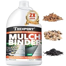 Mulch Binder, 128OZ Rock Glue for Landscaping, Strong Pea Gravel Binder Stabilizer, Max Mulch Lock Anchor Spray, Safe Landscape Adhesive for Garden Border Decor Dries Clear