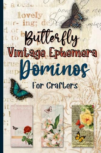 Butterfly Vintage Ephemera Dominos For Crafters: Rectangle Pendant Art Collage Sheets image 2