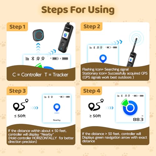 Aorkuler Outdoor GPS Dog Tracker for No-Signal Areas - Outdoor Pet Locator Finder Tracker, Real-Time Tracking for Hiking/Walking/Camping, Works in Remote Wilderness/Farms/Large Parks - Image 4