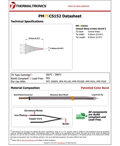Image of Thermaltronics PM75CS152 Conical Sharp 0.4mm (0.016in)