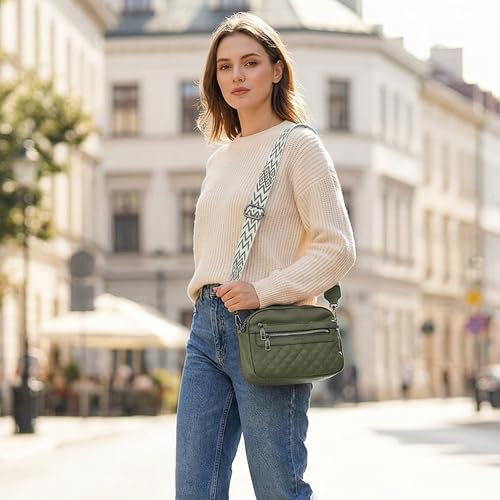 Image of TANTOMI Crossbody Bags for Women, 6-Pockets Cross Body Purse, Vegan Leather Handbags Shoulder Bag for Travel, Gifts for Women
