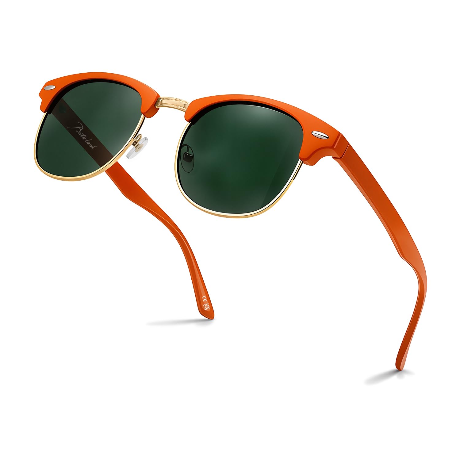 BetterLook Semi-Rimless Polarized Sunglasses, Retro Style for Men & Women