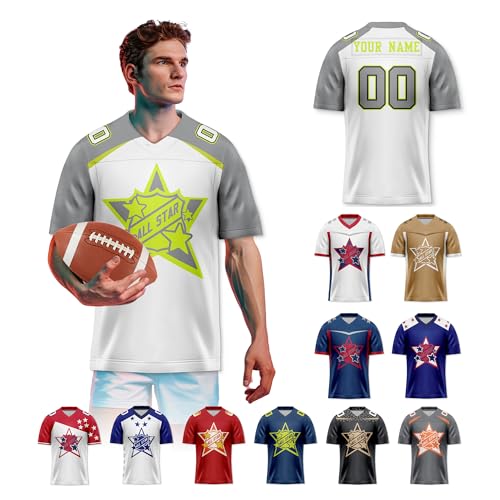 Custom Football Jersey All Star Design Fashion Colorways Rugby Shirt Uniforms for Men Women Youth Fans Personalized Name Number Apparel Gifts