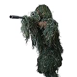 Boys Military Ghillie Suit 3D Leaf Camouflage Hunting Secretive Clothing Sniper Army Camo Kids Halloween Forest Woodland, L