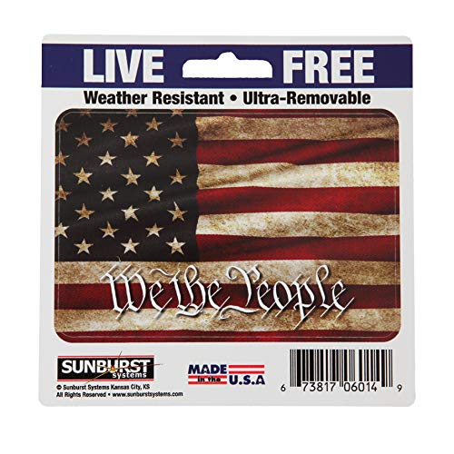 Sunburst Systems 6014 We The People Flag calcomanía, Vinilo Duradero para Exteriores, Resistente a la Intemperie, Ultra extraíble, Estados Unidos, Constitución, 3' x 4.5'