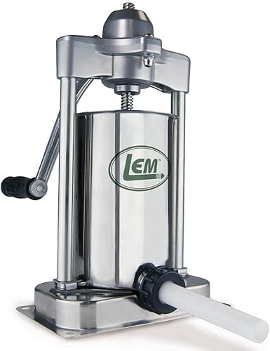 Miniatura 5 de LEM Products 1158 Mighty Bite - Molinillo eléctrico de carne, aluminio y productos 1606 5 libras de acero inoxidable para salchichas verticales,