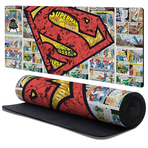 Tapis de souris de bureau XL Superman DC Comics pour espace informatique PC