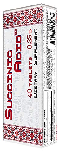 Succinic Acid Supplement Amber Acid 40 Tablets by KIBS Group