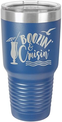 Miniatura 14 de BOOZIN AND CRUISIN - Vaso naranja de 30 onzas con popote y tapa superior deslizante Taza de viaje de acero inoxidable Comparar con Yeti Rambler