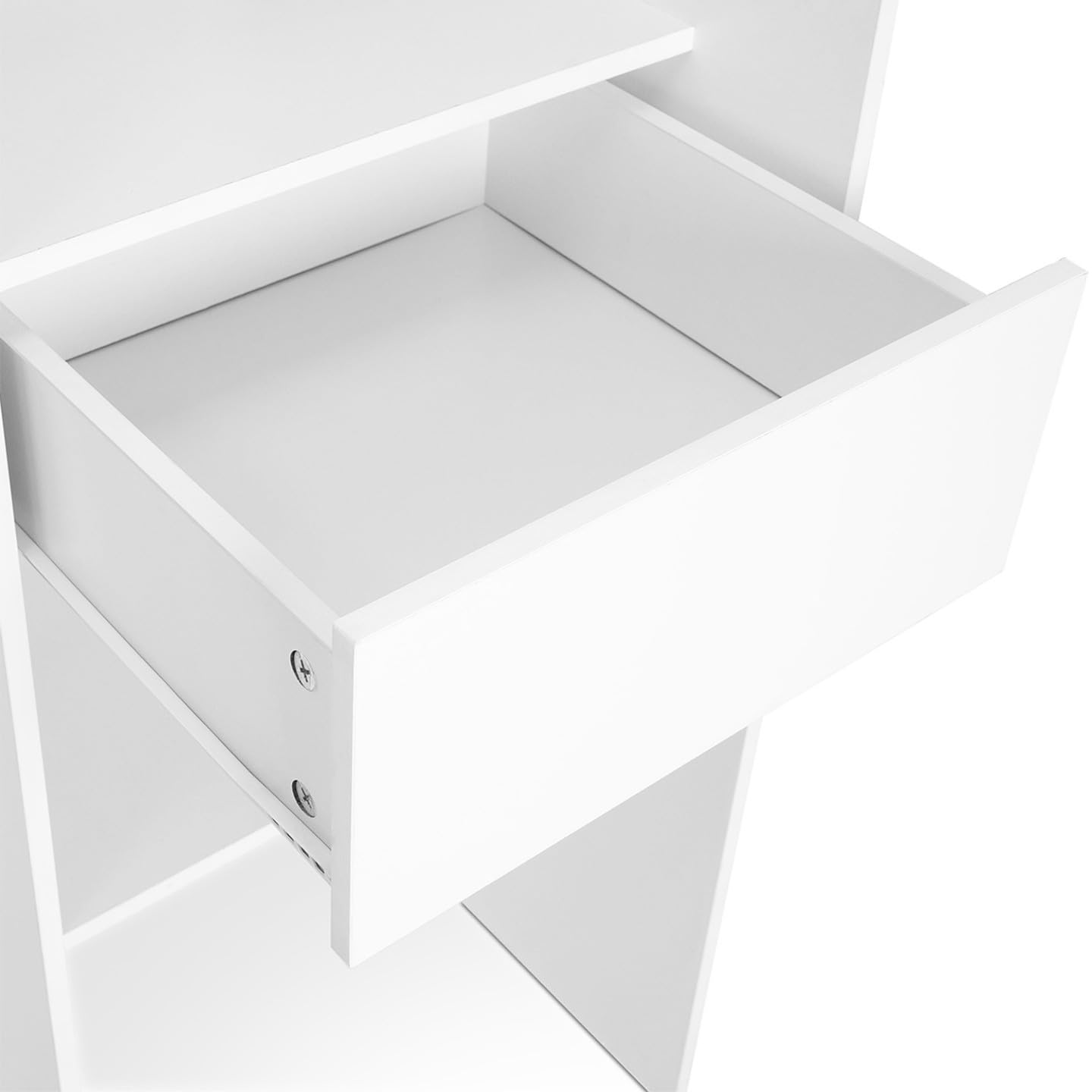 IDMarket - Dressing extensible d'angle MARLON 230 x 140 x 180 cm blanc avec penderies + étagères + rideaux gris