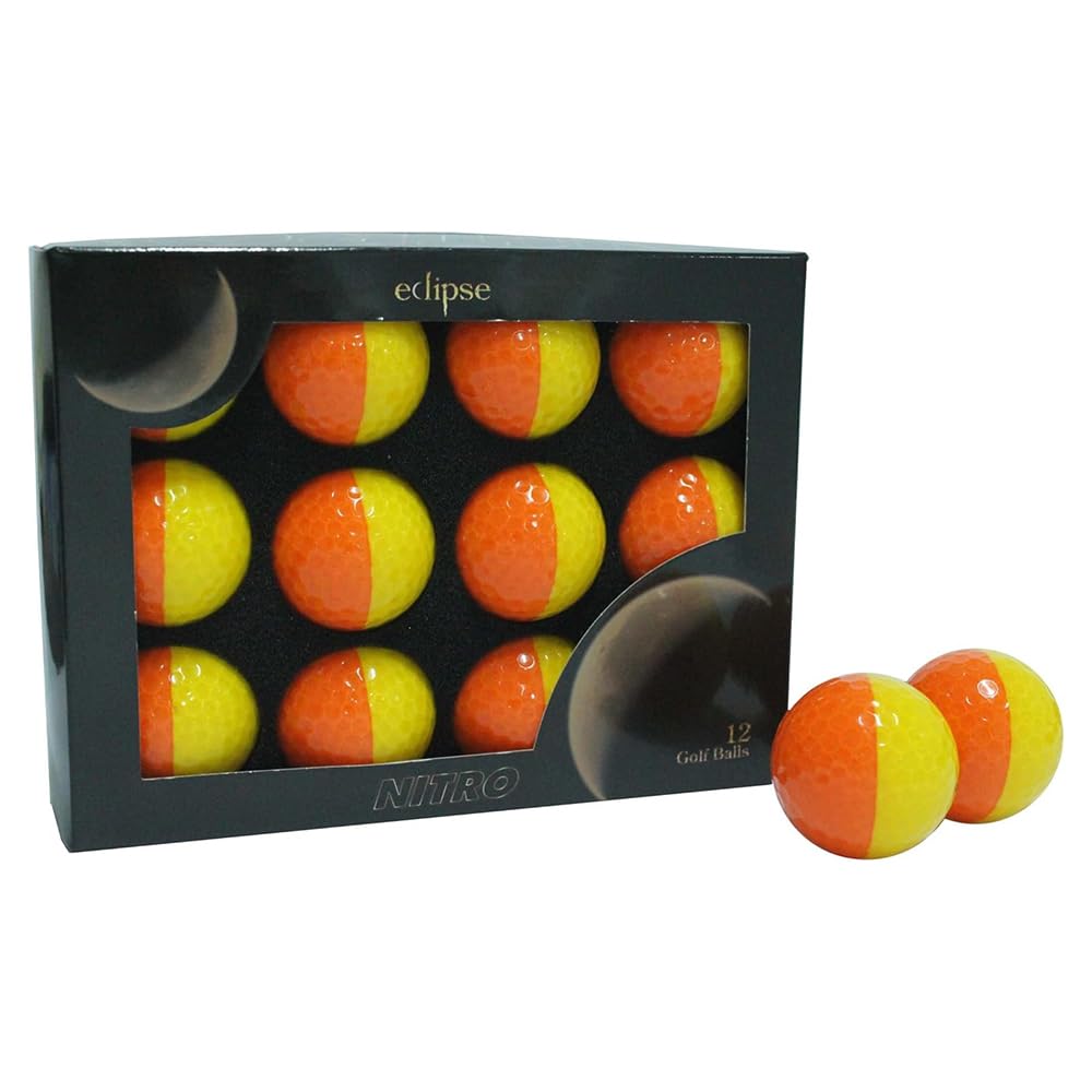 Nitro Eclipse Golf Balls (12 Pack), Orange/Yellow