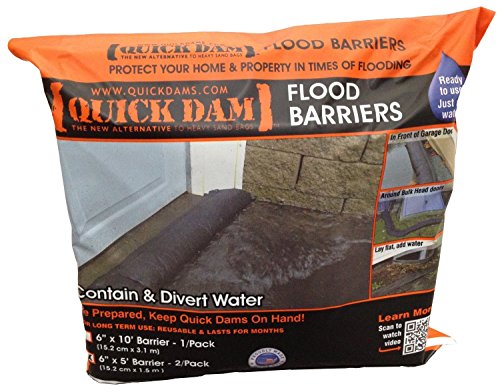 Quick Dam Water Activated Flood Barrier 5 Feet 2-Pack