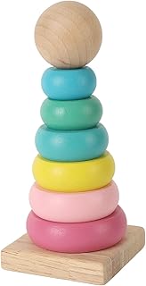 SALALIS Wooden Stacked Circle Toy, Stacking Ring Toy Early Educational Baby Stacking Ring Toy Stacker Toy for Infants And Toddlers