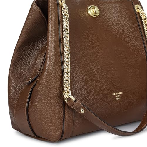 Image of Da Milano Leather Shoulder Bag for Women (00846OL)