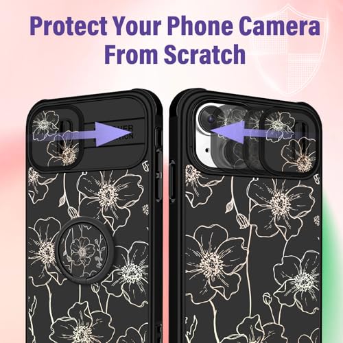 Image of Funermei for iPhone 14 /for iPhone 15 Plus Case - Women Girls Cute Phone Cover Girly Pretty Aesthetic Floral Flower Unique Design with Camera Cover Funda for Apple for iPhone 14 /for iPhone 15 Plus