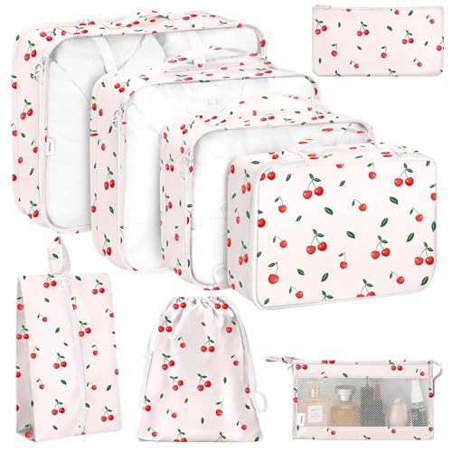 Set of 8 Water-Resistant Luggage Packing Cubes