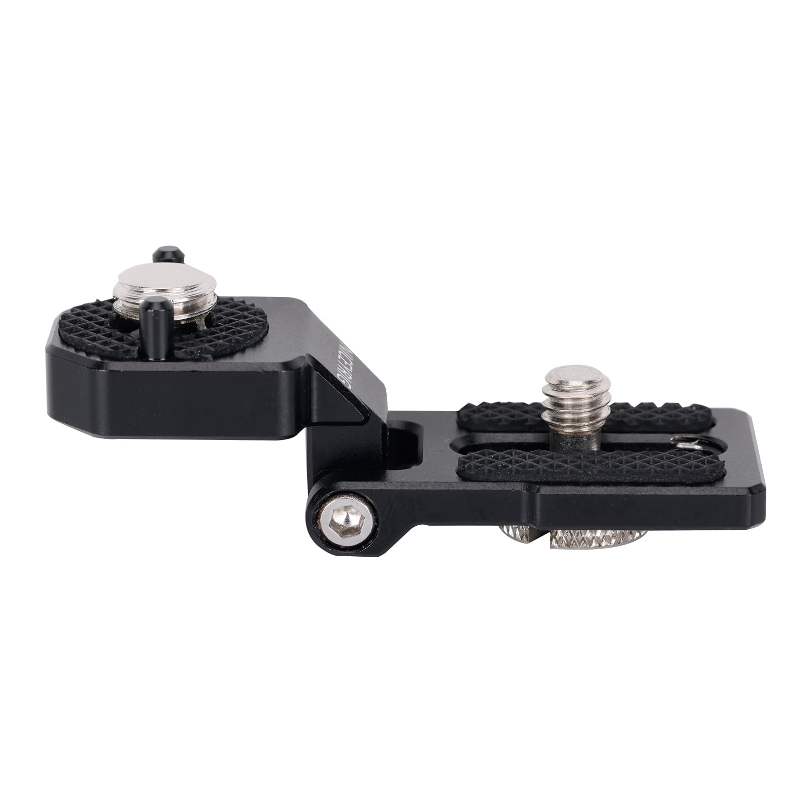 NICEYRIG Mini składany adapter do montażu uchylnego 180° z bolcami ustalającymi Ar-ri do monitora/akumulatora/transmisji bezprzewodowej ze śrubami ustalającymi 3/8-16 Ar-ri (nośność: 0,5 kg)