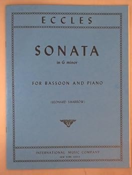 Paperback Eccles Sonata in G Minor for Bassoon and Piano Book