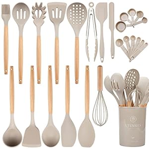NCUE Kitchen Utensils Set with Holder, 26 pcs BPA ...