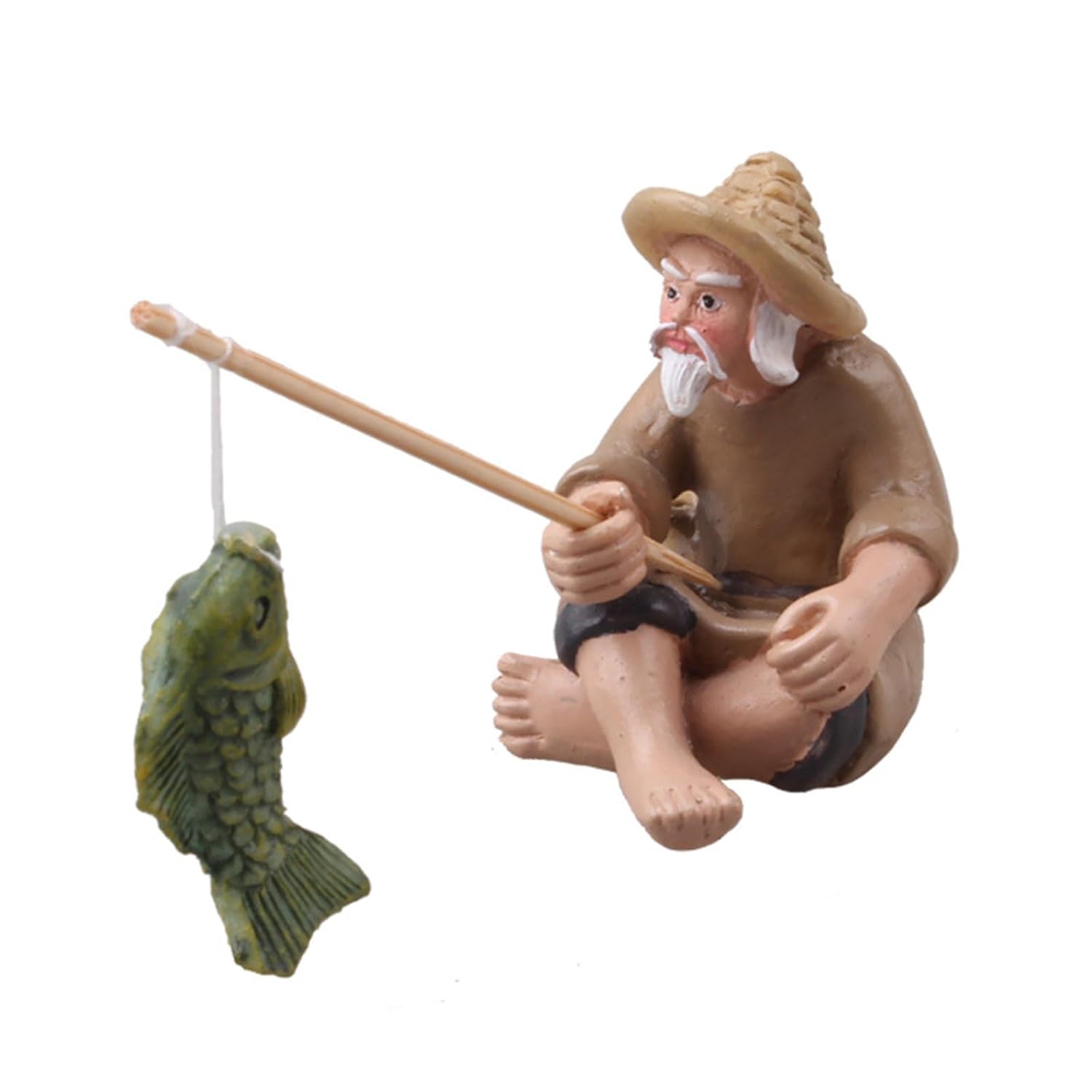 Aquariums Fisherman Decorations Fish Tanks Sinkable Landscapes Aquatics-Pet Fishtank Model Figure Shrimp Hideout-Shelter