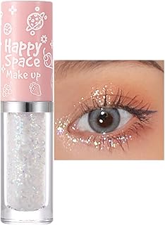 Glitter Eyeshadow - Shimmer White Cream Eyeshadow Stick - Diamond Liquid Blendable Sparkly Eye Make-up - Long Lasting Waterproof Highly Pigmented Quick Drying Liquid Eyeshadow (White Broken Diamond)