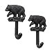 BLACK FOREST DECOR Cast Iron Bear Hooks - Set of 2