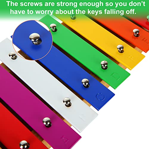 Image of CertBuy 15 Tone Xylophone Glockenspiel Colorful Wooden Xylophone with 2 Mallets, Music Instrument for Beginner