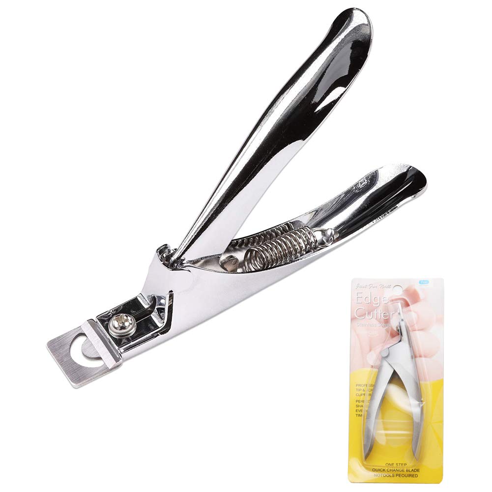 Professional Stainless Steel Acrylic Nail Tips Clipper Cutter - False Nails/Fake Nails/Artificial Nails Trimmers for Nail Manicure Pedicure, Clip Tool for Home Nail Art DIY (Silver)