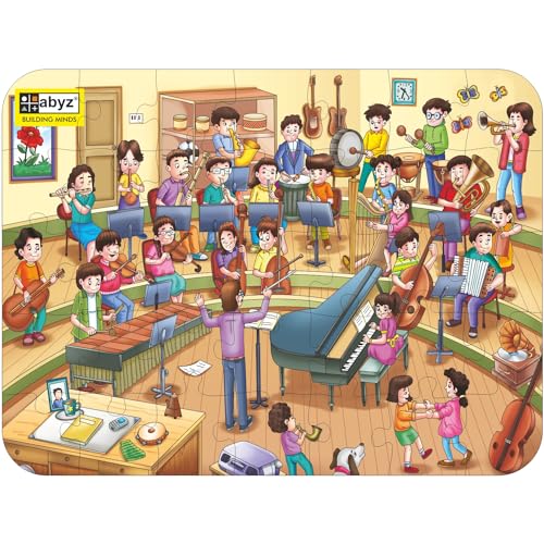 Image of ABYZ Wooden Jigsaw Music Class Games Puzzles 35pcs for Kids of Age 4-6 Years