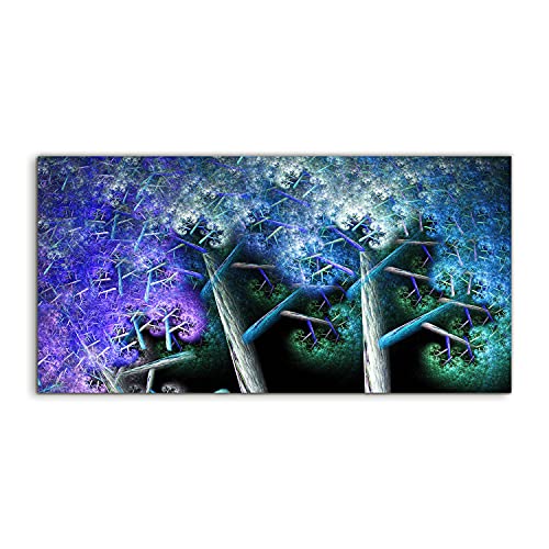 Art mural en verre trempé 140x70 grand format tableau de luxe Forest Tree Light