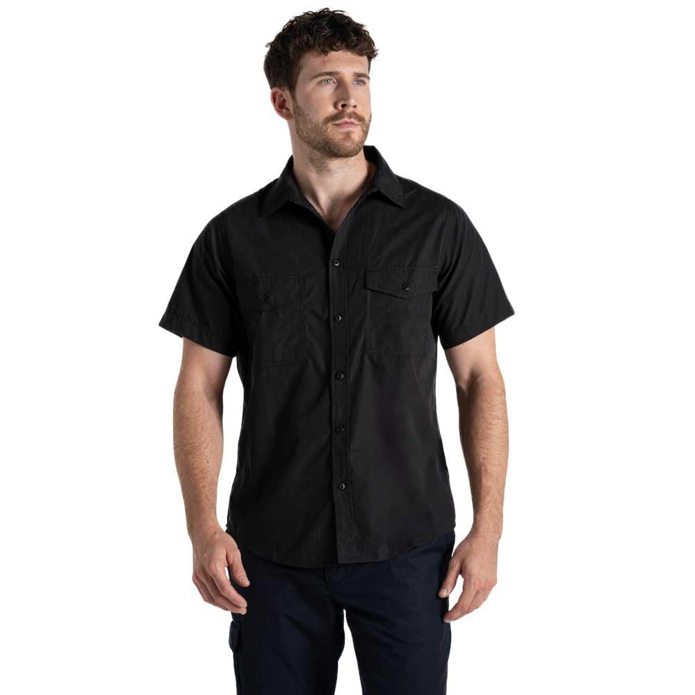 Craghoppers Mens Expert Kiwi Short Sleeved Shirt, Black, Size XXL