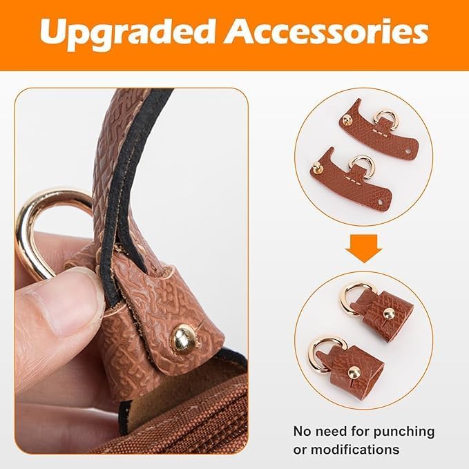 Strap for Longchamp Mini Bag Shoulder Pouch,Purse Straps Crossbody Adjustable Replacement Conversion Kit Fit Compatible with Long Champ Handbag - Image 3